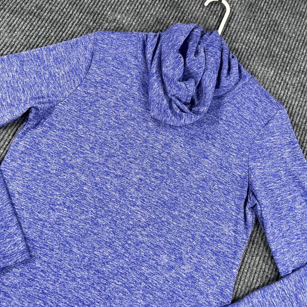 Nike Dri Fit Pullover Shirt Womens Medium Blue Long Sleeve Hooded Active Gym Run
